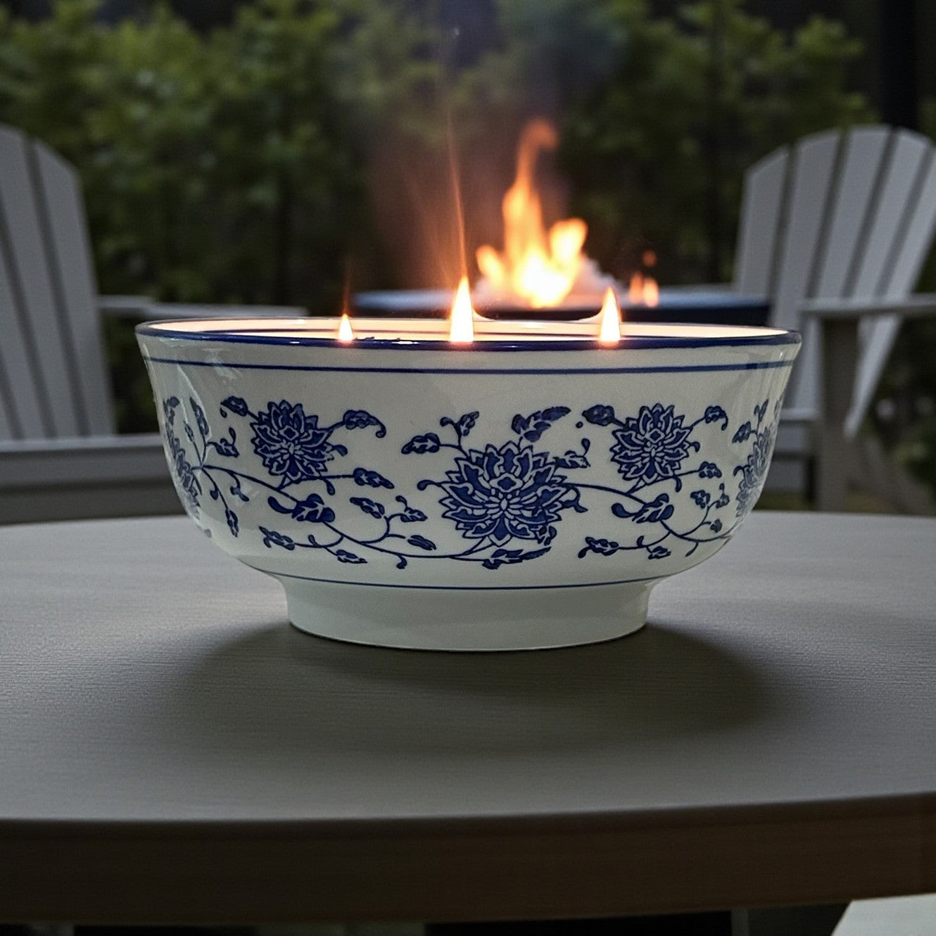Campfire — Blue & White Bowl Candle